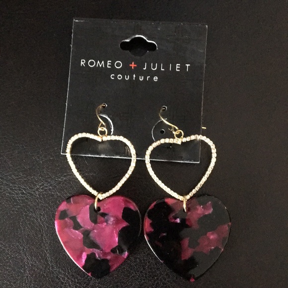Romeo & Juliet Double Hearts Crystal Orchid Earri - Picture 1 of 2
